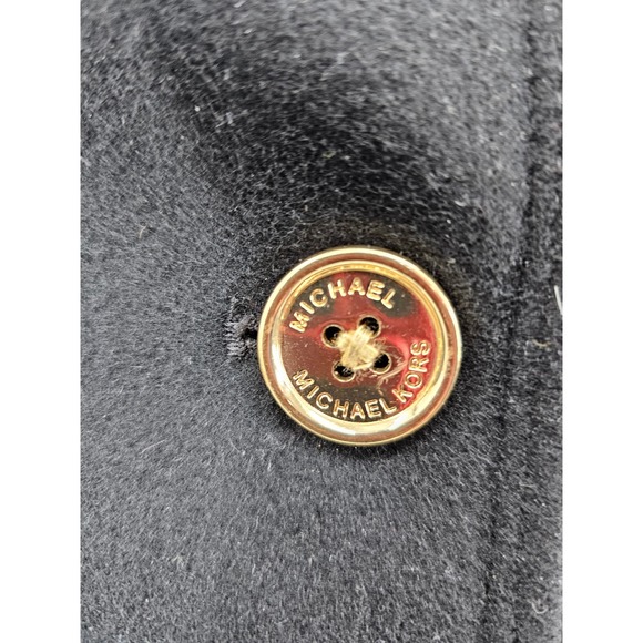 Michael Kors Womens Black Double Breasted Gold Button Peacoat Jacket Size 6 - Picture 5 of 6